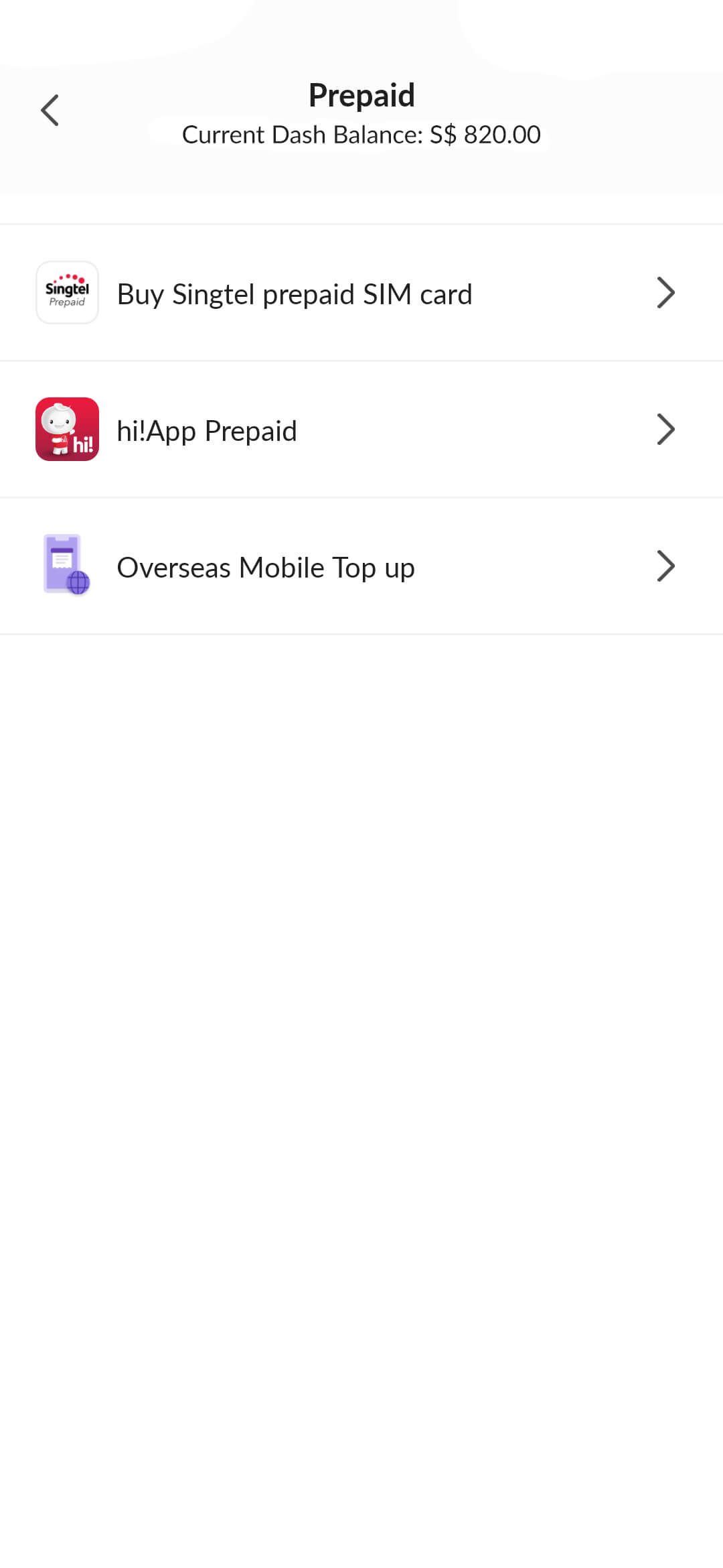 Select hi!App Prepaid